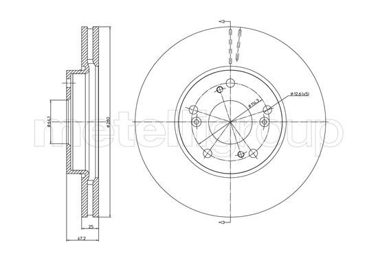 METELLI Тормозной диск 23-1373C