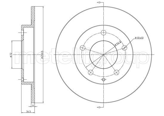 METELLI Тормозной диск 23-1741C