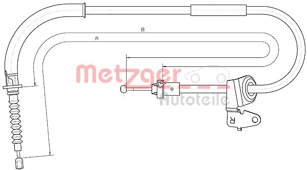 METZGER Тросик, cтояночный тормоз 10.4302