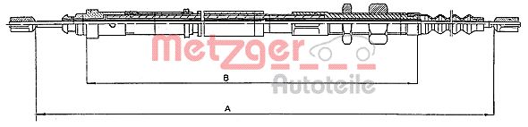 METZGER Тросик, cтояночный тормоз 10.4651