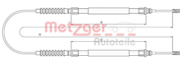 METZGER Тросик, cтояночный тормоз 10.4724