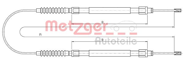 METZGER Тросик, cтояночный тормоз 10.4731