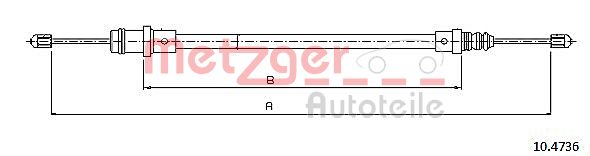 METZGER Тросик, cтояночный тормоз 10.4736