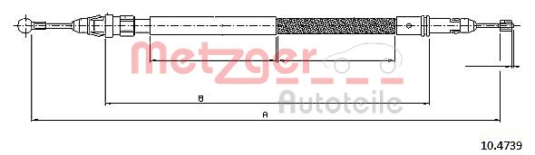 METZGER Тросик, cтояночный тормоз 10.4739