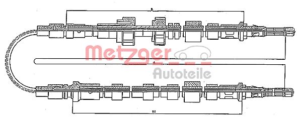 METZGER Тросик, cтояночный тормоз 10.535