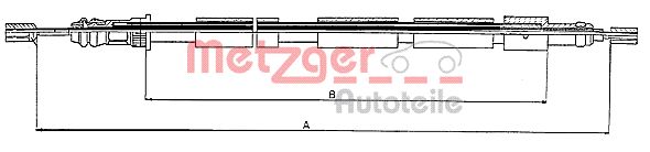 METZGER Тросик, cтояночный тормоз 10.6022