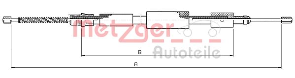 METZGER Тросик, cтояночный тормоз 10.6027