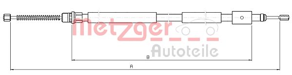METZGER Тросик, cтояночный тормоз 10.6031