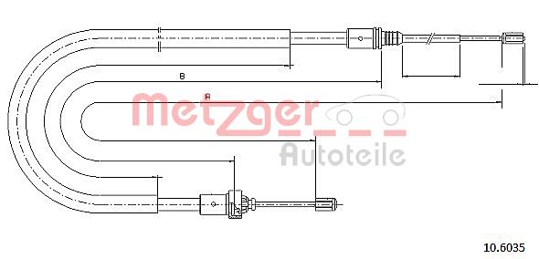 METZGER Тросик, cтояночный тормоз 10.6035