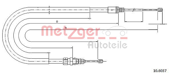 METZGER Тросик, cтояночный тормоз 10.6037