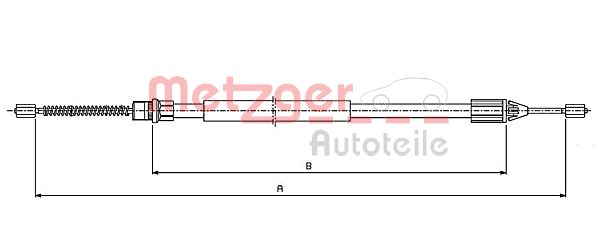 METZGER Тросик, cтояночный тормоз 10.6542