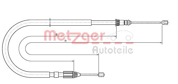 METZGER Тросик, cтояночный тормоз 10.6684