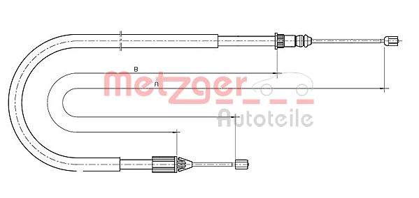 METZGER Тросик, cтояночный тормоз 10.6699