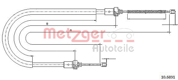 METZGER trosas, stovėjimo stabdys 10.6891