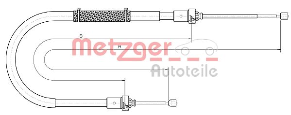 METZGER Тросик, cтояночный тормоз 10.6895