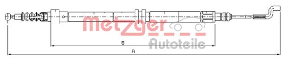 METZGER Тросик, cтояночный тормоз 10.7392