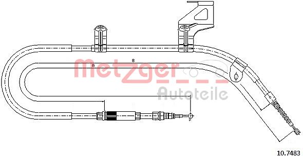 METZGER Тросик, cтояночный тормоз 10.7483