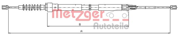 METZGER Тросик, cтояночный тормоз 10.7504