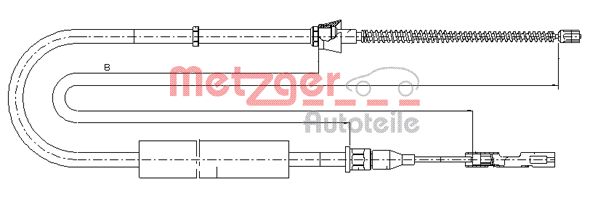 METZGER Тросик, cтояночный тормоз 10.7507
