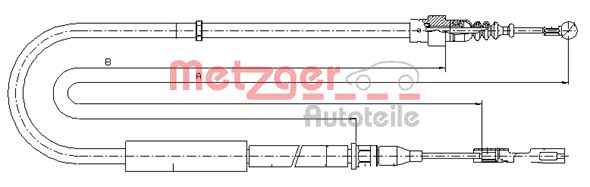 METZGER Тросик, cтояночный тормоз 10.7513