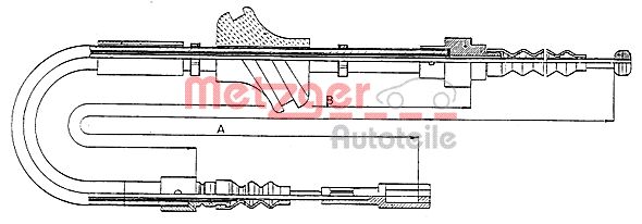 METZGER Тросик, cтояночный тормоз 10.7581