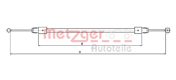 METZGER Тросик, cтояночный тормоз 10.7633