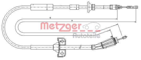 METZGER Тросик, cтояночный тормоз 10.8065