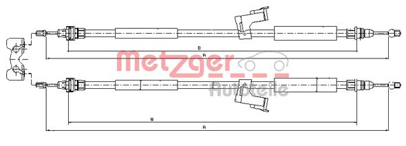 METZGER trosas, stovėjimo stabdys 10.8225