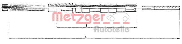 METZGER Тросик, cтояночный тормоз 10.9030