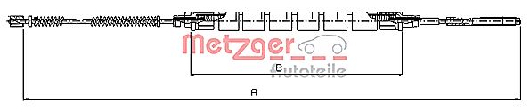 METZGER Тросик, cтояночный тормоз 10.9031