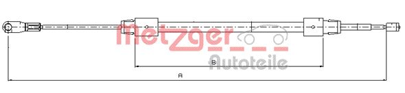 METZGER Тросик, cтояночный тормоз 10.9321