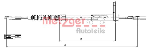 METZGER Тросик, cтояночный тормоз 10.9455