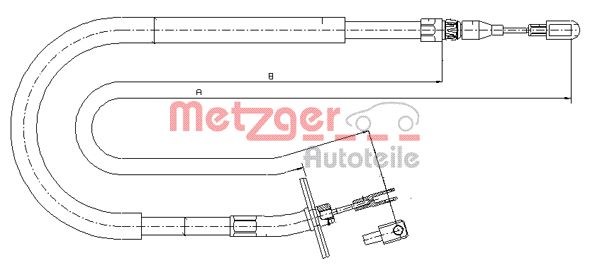 METZGER Тросик, cтояночный тормоз 10.9876