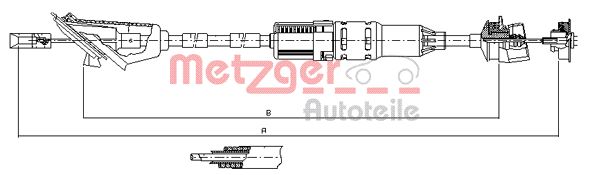 METZGER Трос, управление сцеплением 11.3214