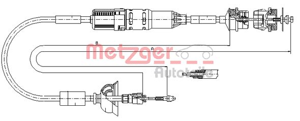 METZGER Трос, управление сцеплением 11.3264