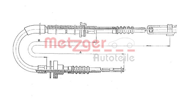 METZGER Трос, управление сцеплением 11.3910