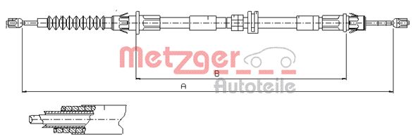 METZGER Тросик, cтояночный тормоз 11.5510