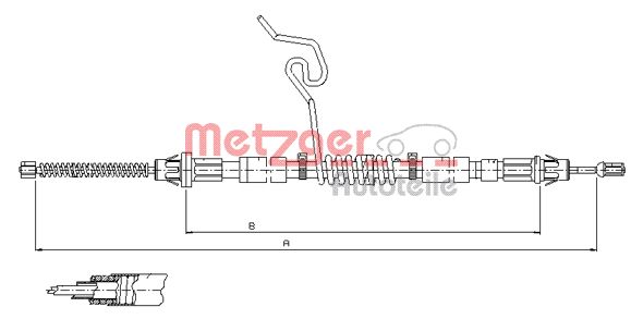 METZGER trosas, stovėjimo stabdys 11.5665