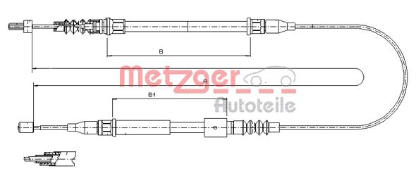 METZGER Тросик, cтояночный тормоз 11.5769