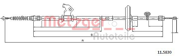 METZGER Тросик, cтояночный тормоз 11.5830