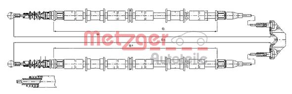 METZGER Тросик, cтояночный тормоз 11.5865