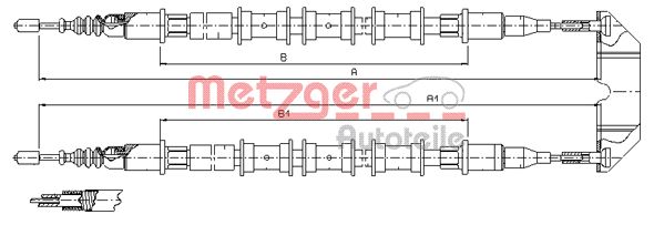 METZGER Тросик, cтояночный тормоз 11.5933