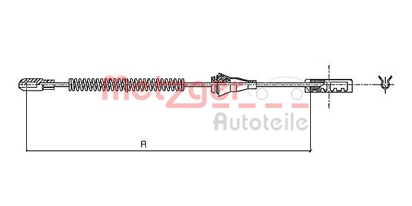 METZGER Тросик, cтояночный тормоз 11.5959