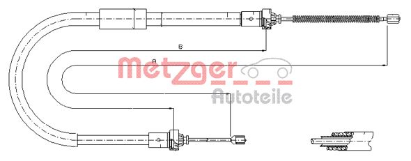 METZGER Тросик, cтояночный тормоз 11.6573