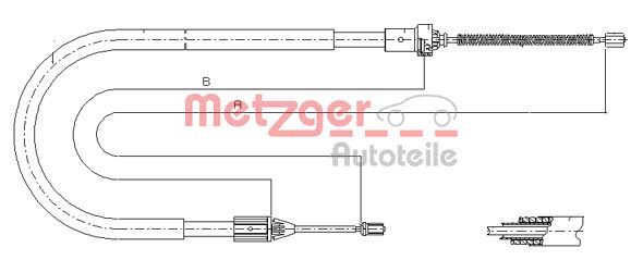 METZGER trosas, stovėjimo stabdys 11.6584