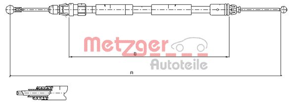 METZGER trosas, stovėjimo stabdys 11.6808