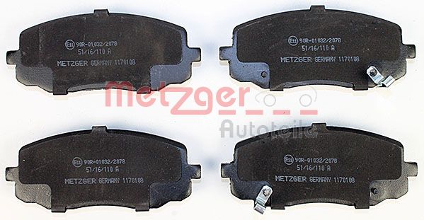 METZGER Комплект тормозных колодок, дисковый тормоз 1170108