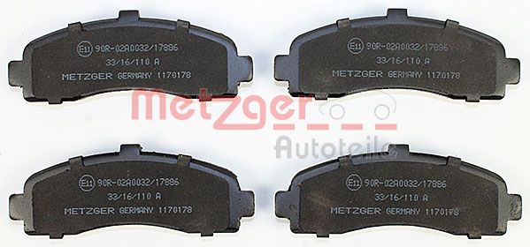 METZGER Комплект тормозных колодок, дисковый тормоз 1170178