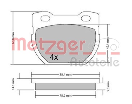 METZGER Комплект тормозных колодок, дисковый тормоз 1170432