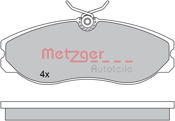 METZGER stabdžių trinkelių rinkinys, diskinis stabdys 1170451